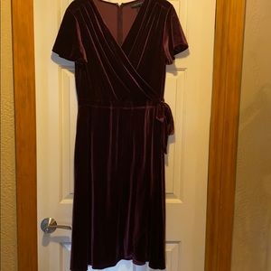 Velvet faux wrap party dress